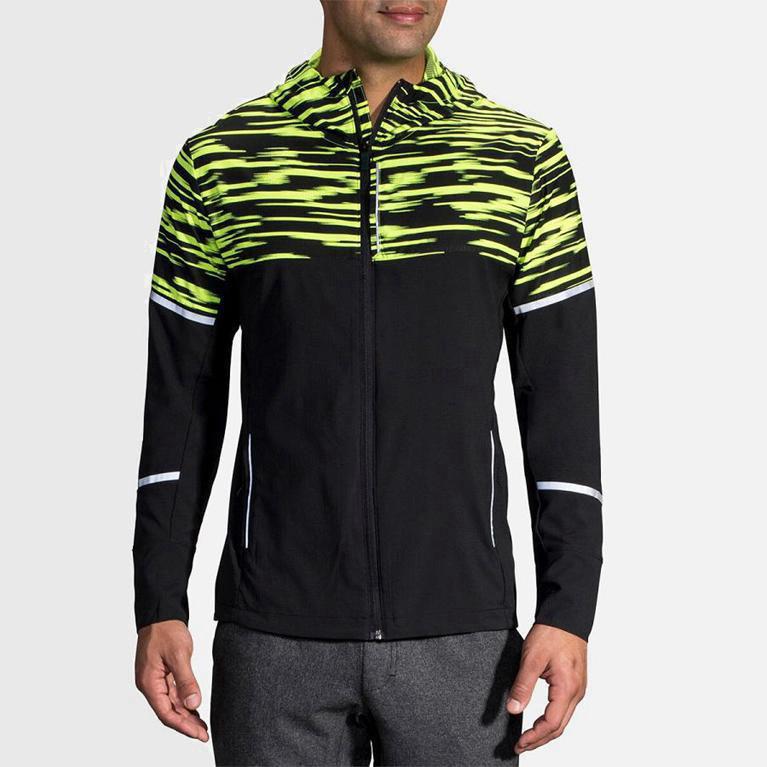 Brooks Men's Nightlife Running Jackets Singapore - Grey (53196-GSBQ)